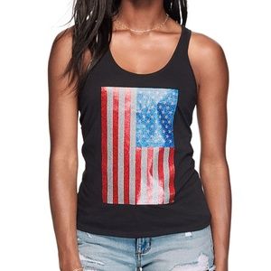 Victoria's Secret PINK Flag Bling Tank